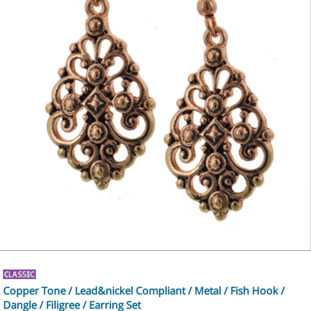copper dangle earrings